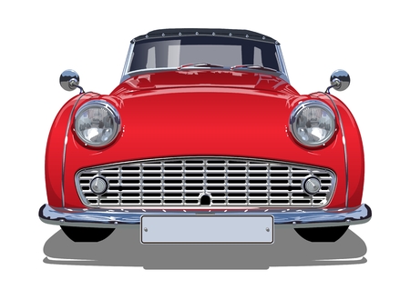 Retro vector car. Available vector format separated by groups with transparency effects for one click repaint.のイラスト素材