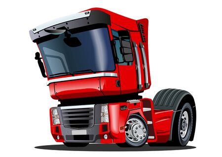 Cartoon semi truck. Available EPS-10 vector format separated by groups and layers with transparency effects for one-click repaintのイラスト素材