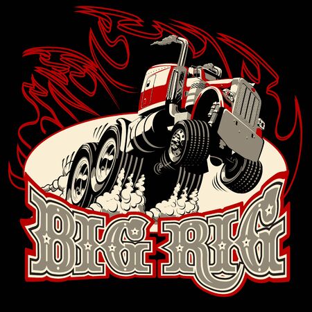 Cartoon semi truckのイラスト素材