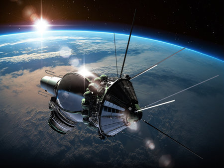 Spacecraft Voskhod 2. 3d rendering background. 3D illustrationの写真素材