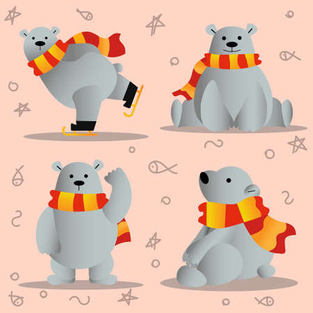 Polar bear. Vector illustration.のイラスト素材