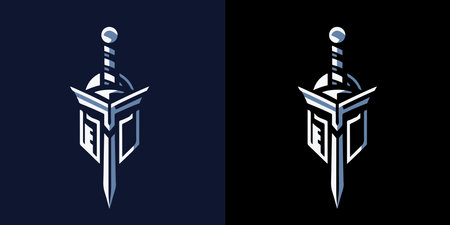 medieval knight in a helmet and sword. Vector illustrationのイラスト素材