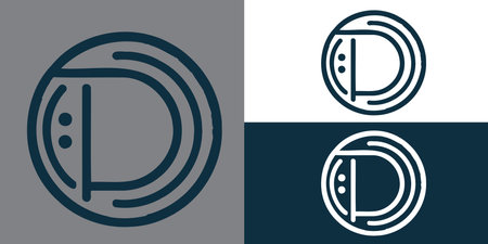 Letter D icon design template elements. Black and white version.のイラスト素材