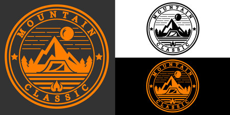 Camping icon. Camping emblem Vector illustration.のイラスト素材