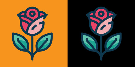 Rose flower icon. Vector illustration. Isolated on black and white background.のイラスト素材