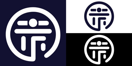 Soccer or football player icon. Vector illustration on white and black backgroundのイラスト素材