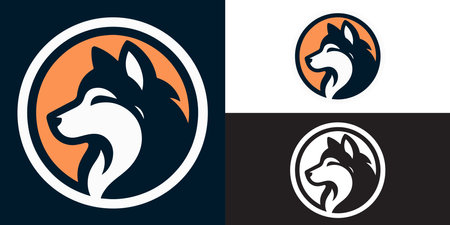 Dog head logo. Vector illustration of a Dog head logo.のイラスト素材
