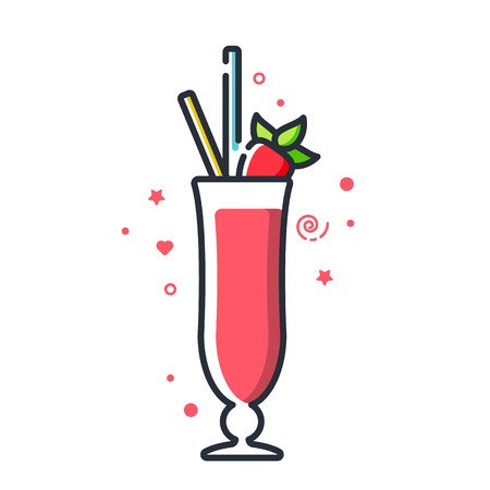 Vector icon of fruit milkshake. Suitable for advertising, bar menu decor, application designのイラスト素材