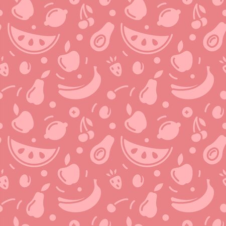 Seamless pattern with pink fruits. Flat style vector illustration. Suitable for wallpaper, wrapping or textileのイラスト素材