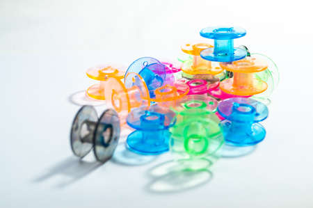 Bobbins with threadの写真素材