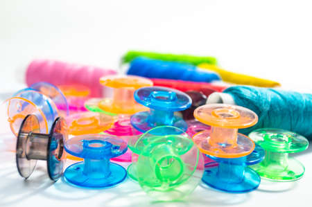 Bobbins with threadの写真素材
