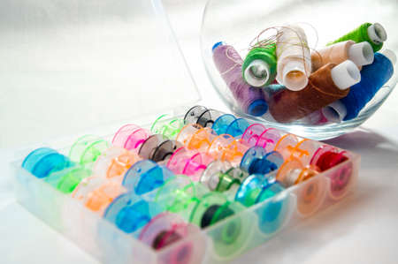 Bobbins with threadの写真素材