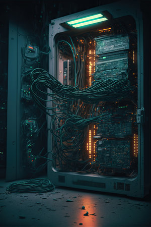 Network servers in data room. AI Generativeの写真素材