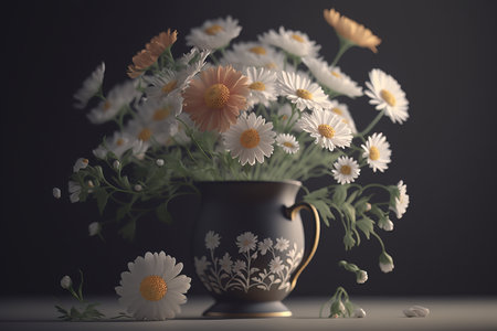 Bouquet of flowers in a vase. AIの素材