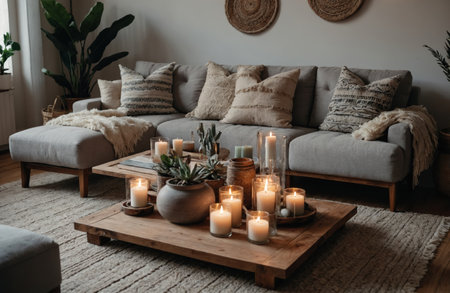 Modern interior of living room in cozy apartmentの素材