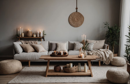 Modern interior of living room in cozy apartmentの素材