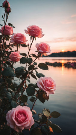 Roses at sunsetの素材