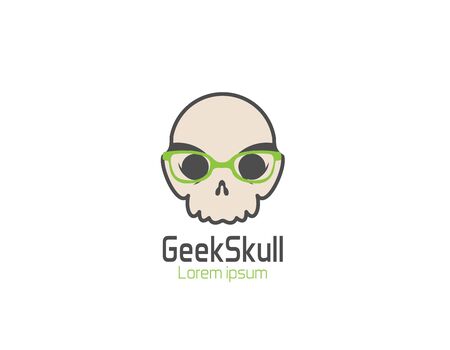 geek skull logoのイラスト素材