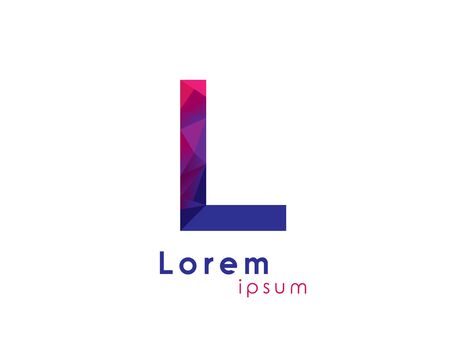 L logo iconのイラスト素材