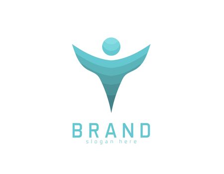 Abstract Human figure logoのイラスト素材