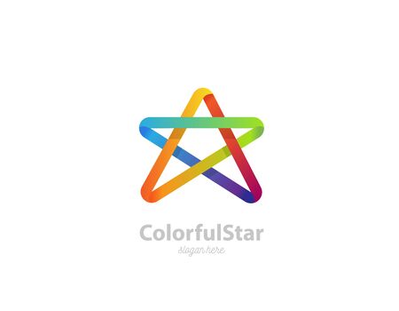Colorful star logo template on whiteのイラスト素材
