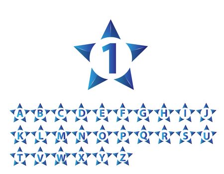 Stars set template design alphabet vectorのイラスト素材