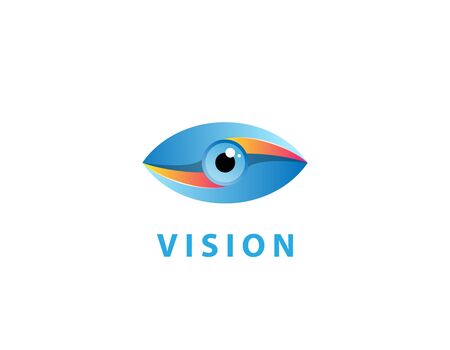 Eye icon illustration design vector template. Colorful media icon.のイラスト素材