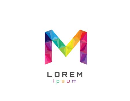M Letter  Icon Colorful Abstractのイラスト素材