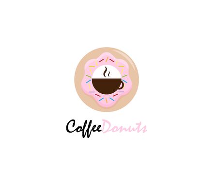 Coffee Donuts logo design - illustrationのイラスト素材
