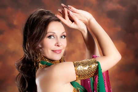 Beautiful exotic belly dancer woman の写真素材