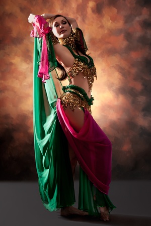 Beautiful exotic belly dancer womanの写真素材