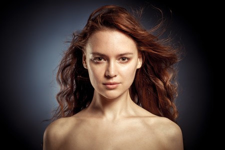 Vogue style photo of young sensual womanの写真素材