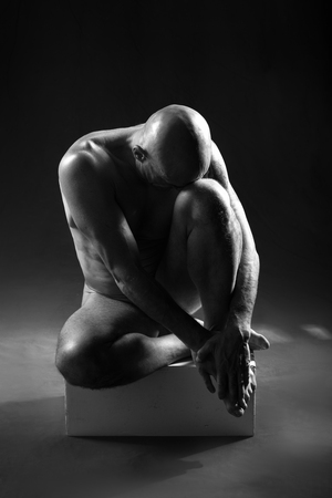 studio portrait of athlete manの写真素材