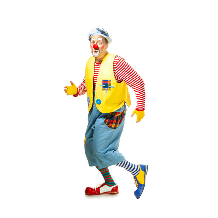 A funny clown with smiling joyful expression