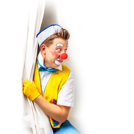 A funny clown with smiling joyful expressionの写真素材