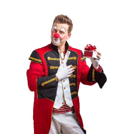 A funny clown with smiling joyful expressionの写真素材