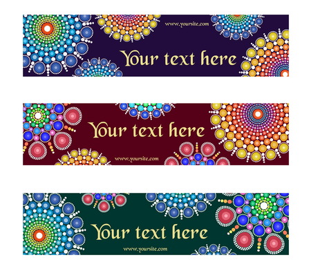 A Set Fancy Designs With Circular Multicolored Dotted Ornament