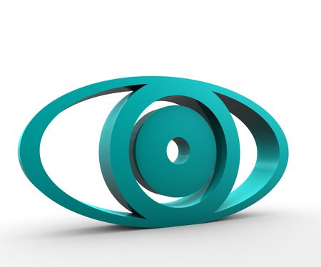 Extruded green eyeの写真素材