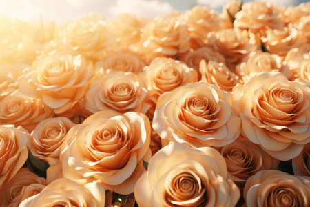 Many roses. A large bouquet of roses. Pink roses.の写真素材