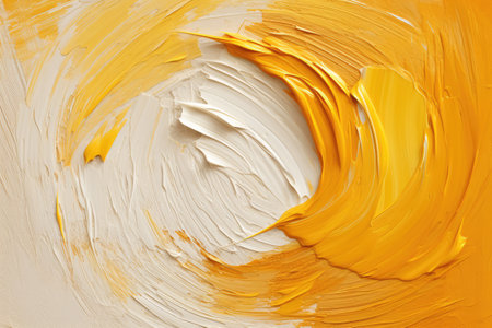 Abstract acrylic and watercolor brush strokes painted on whiteの写真素材