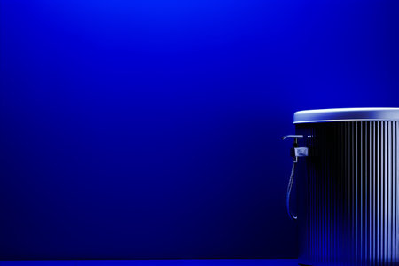 Sleek Modern Shower Design in Monochrome Blueの素材