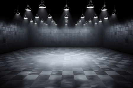 Chic Monochrome Gallery Space with Pendant Lightsの素材