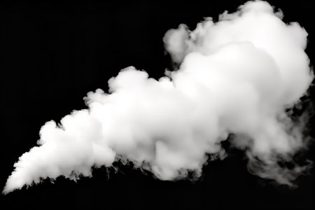 Surreal Cotton-Like Cloud on Black Backgroundの素材