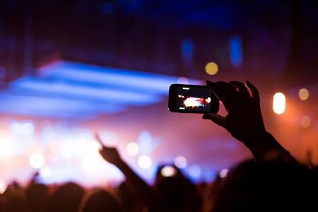 rock concert with smartphone