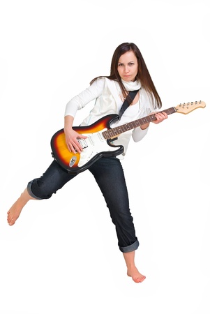 Girl with guitarの写真素材