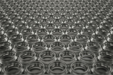 Glass rings perspective background with DOF, 3d renderの写真素材