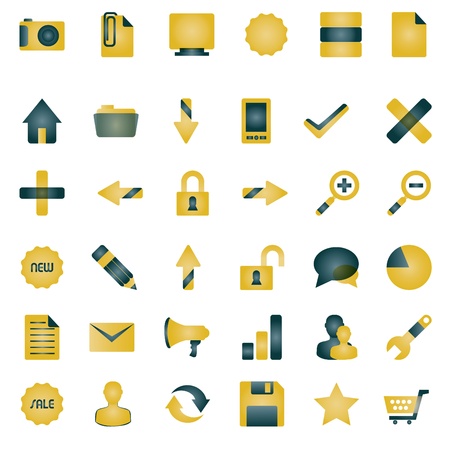 Detailed Network and document management icon collectionのイラスト素材