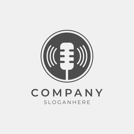 vector illustration of modern podcast logo perfect for podcast media companyのイラスト素材