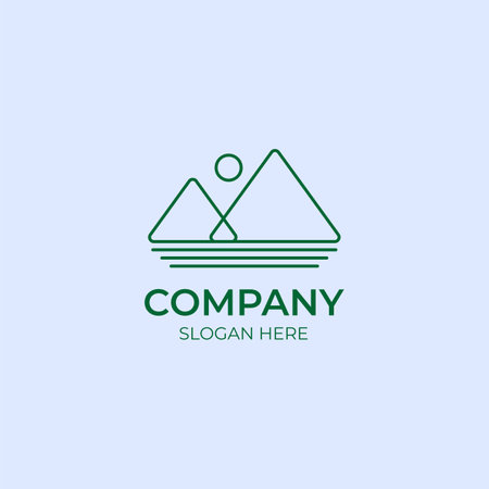 minimalist mountain logo with modern and simple style perfect for outdoor and nature companyのイラスト素材