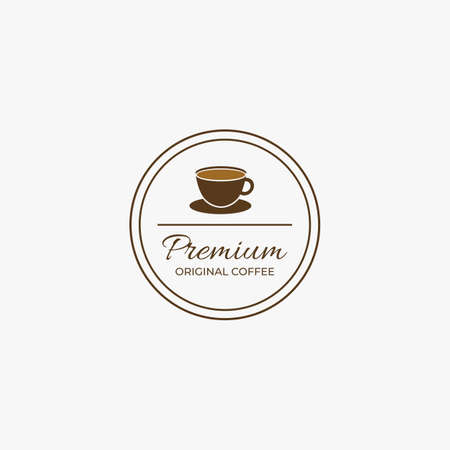 vector illsutration of vintage browns coffee logo badges perfect for coffee shop and restaurantのイラスト素材